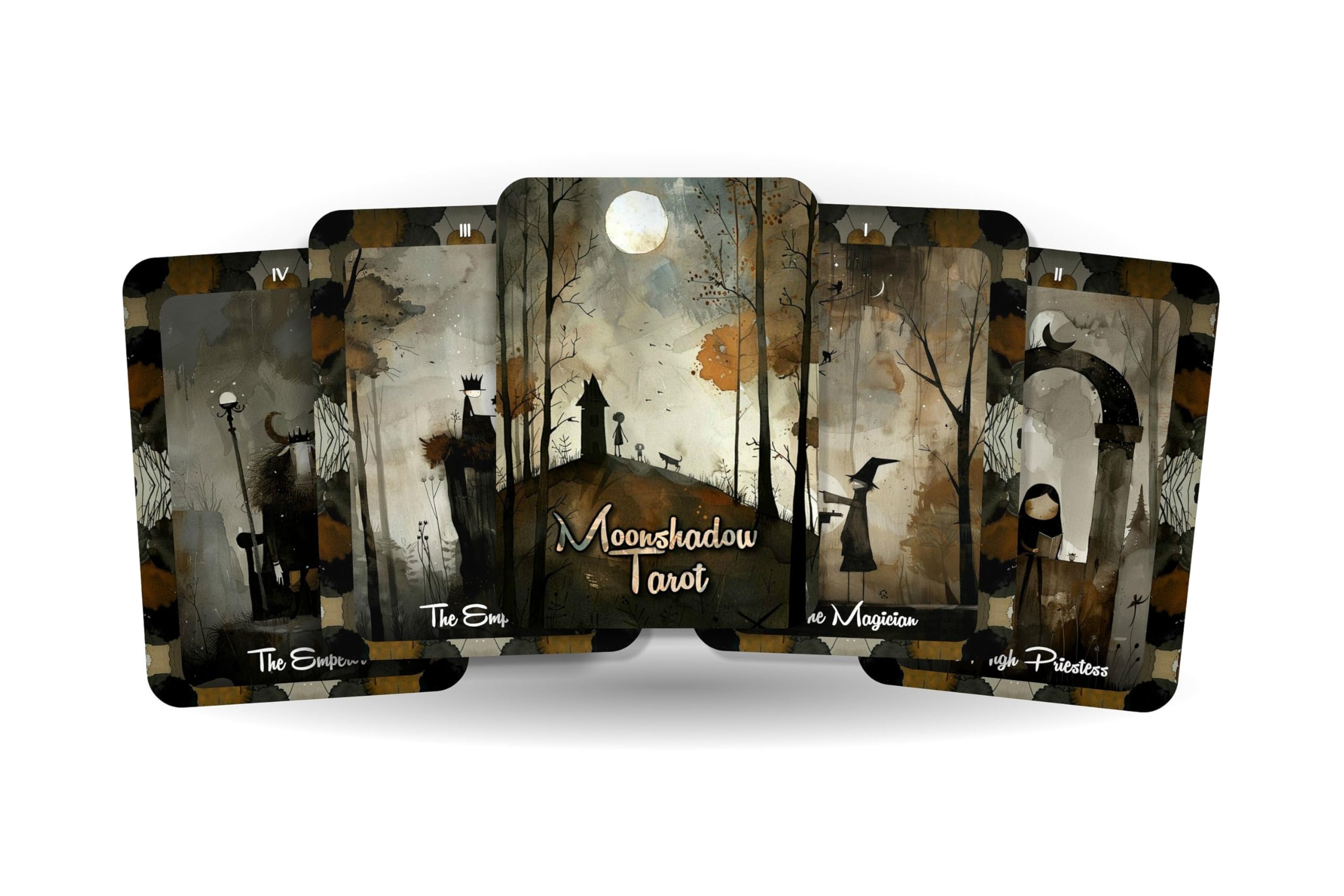 Moonshadow Tarot - 78 Cartes de Tarot Illustrées avec Livret et Boîte de Rangement