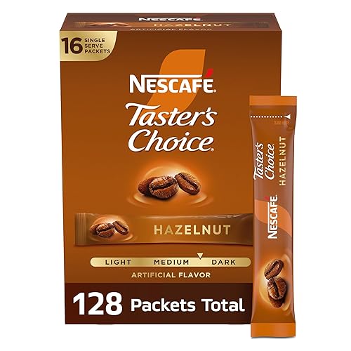 Nescafe elección del Catador café instantáneo Bebida, Avellana, 16 paquetes de 0,1 oz (Paquete de 8)