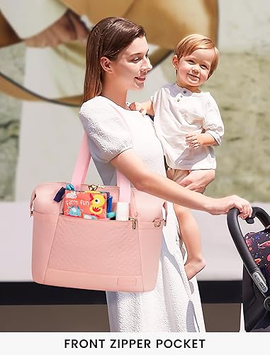 Miniatura 2 de LOVEVOOK Bolsa de pañales, bolsa de pañales grande para bebé, impermeable, bolsa de pañales de viaje con cambiador