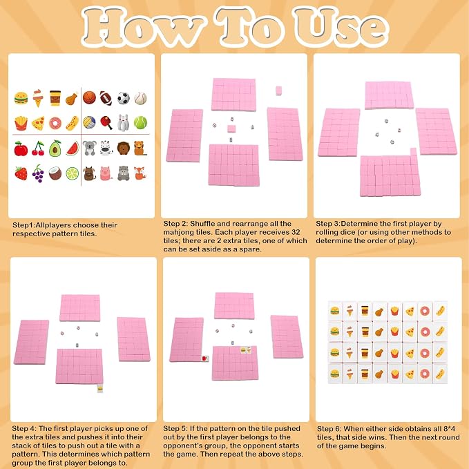 Set American Mahjong con 128 fichas y bolso compacto miniatura 4
