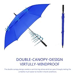 MRTLLOA Extra Large Royal Blue Golf Umbrella, 54/62/68/72 Inch Automatic Open, Oversize Double Canopy Vented Windproof Waterproof Sports Umbrellas for Rain(68 Inch Royal Blue)
