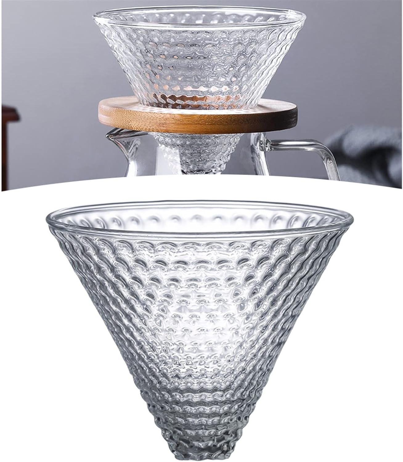 Ultra Fine Strainer Pour Over Coffee Dripper Coffee Filter Cone 1-2 Cup Reusable Filters Pour Over Maker Set Ceramic
