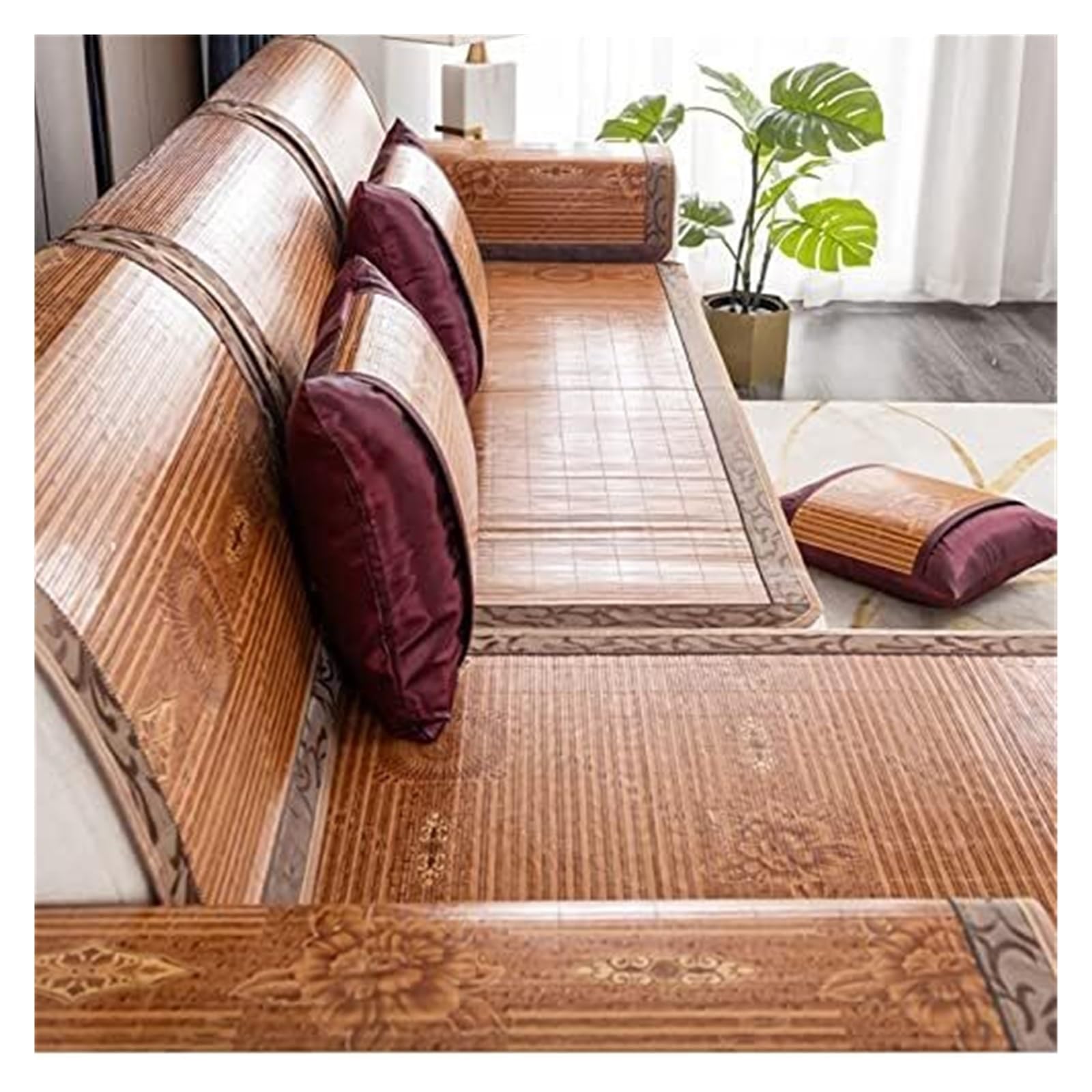 QCKNKMGG Cooling Bamboo Sofa Mat, Cooling Bamboo Sofa Mat Non Slip Summer Multicolor Multiple Sizes(B,70 * 180cm)