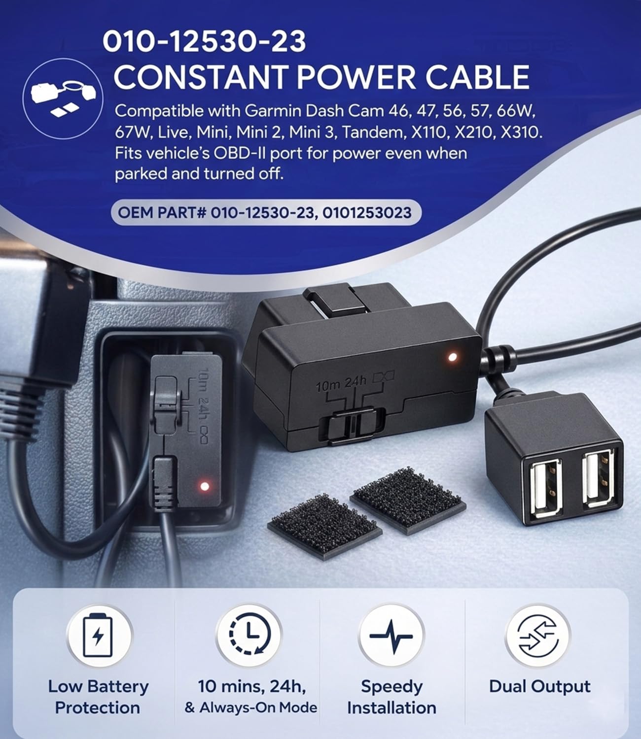Amazon.com: 010-12530-23 Constant Power Cable for Garmin Dash Cam