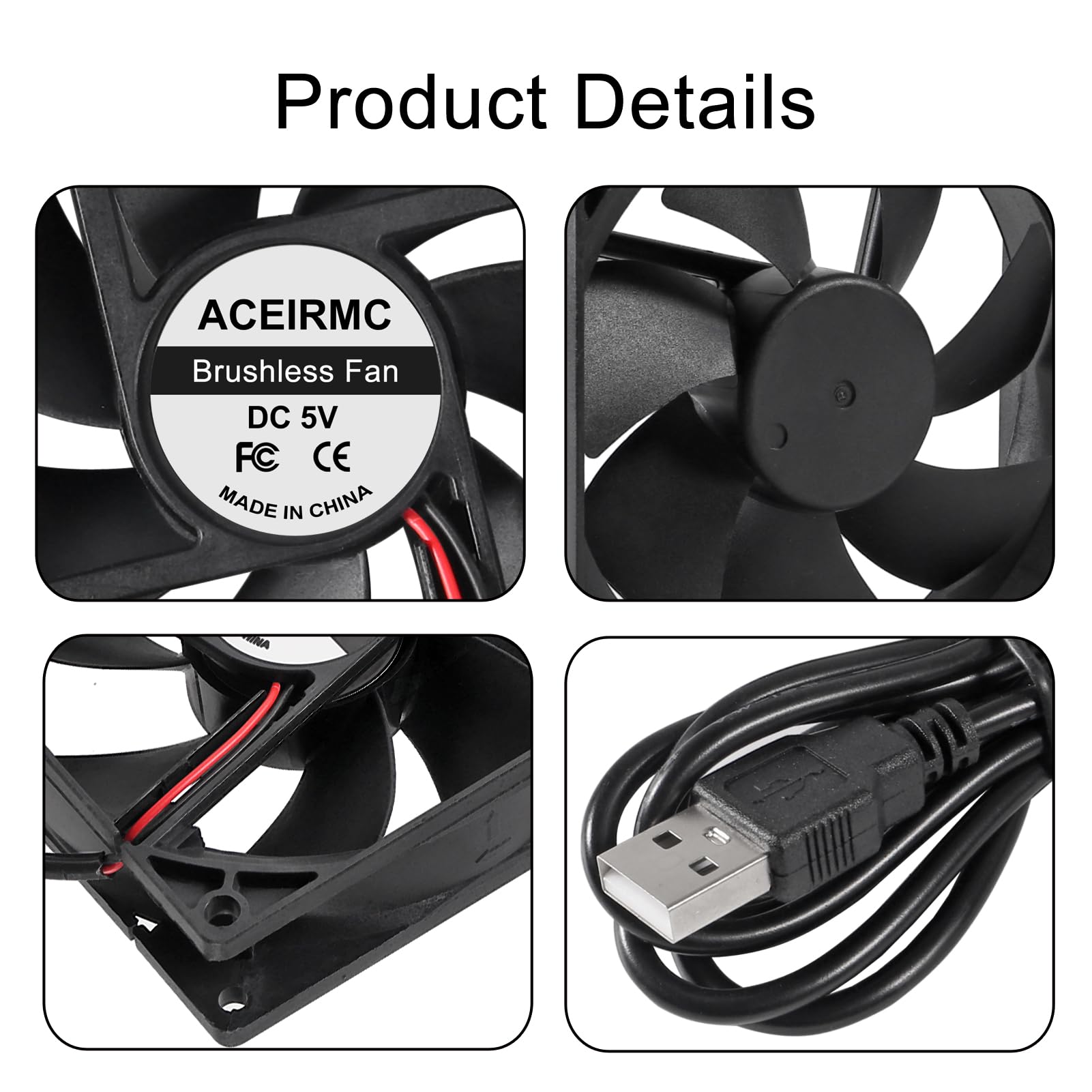 Amazon.co.jp: ACEIRMC 9225 92mm x 92mm x 25mm USB DC 5V USB