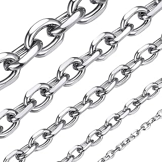 ChainsHouse-Rolo Câble Lien Chaîne-Collier en Acier Inoxydable-Chaîne Grande O-Largeur 3/5/7/9/12MM-Hip Hop Style-Bijoux pour Homme Femme