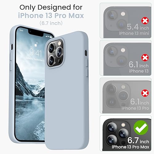 Miniatura 5 de RAIZUS Funda para iPhone 13 Pro Max, silicona mejorada protección delgada a prueba de golpes con forro de microfibra suave antiarañazos, 6.7