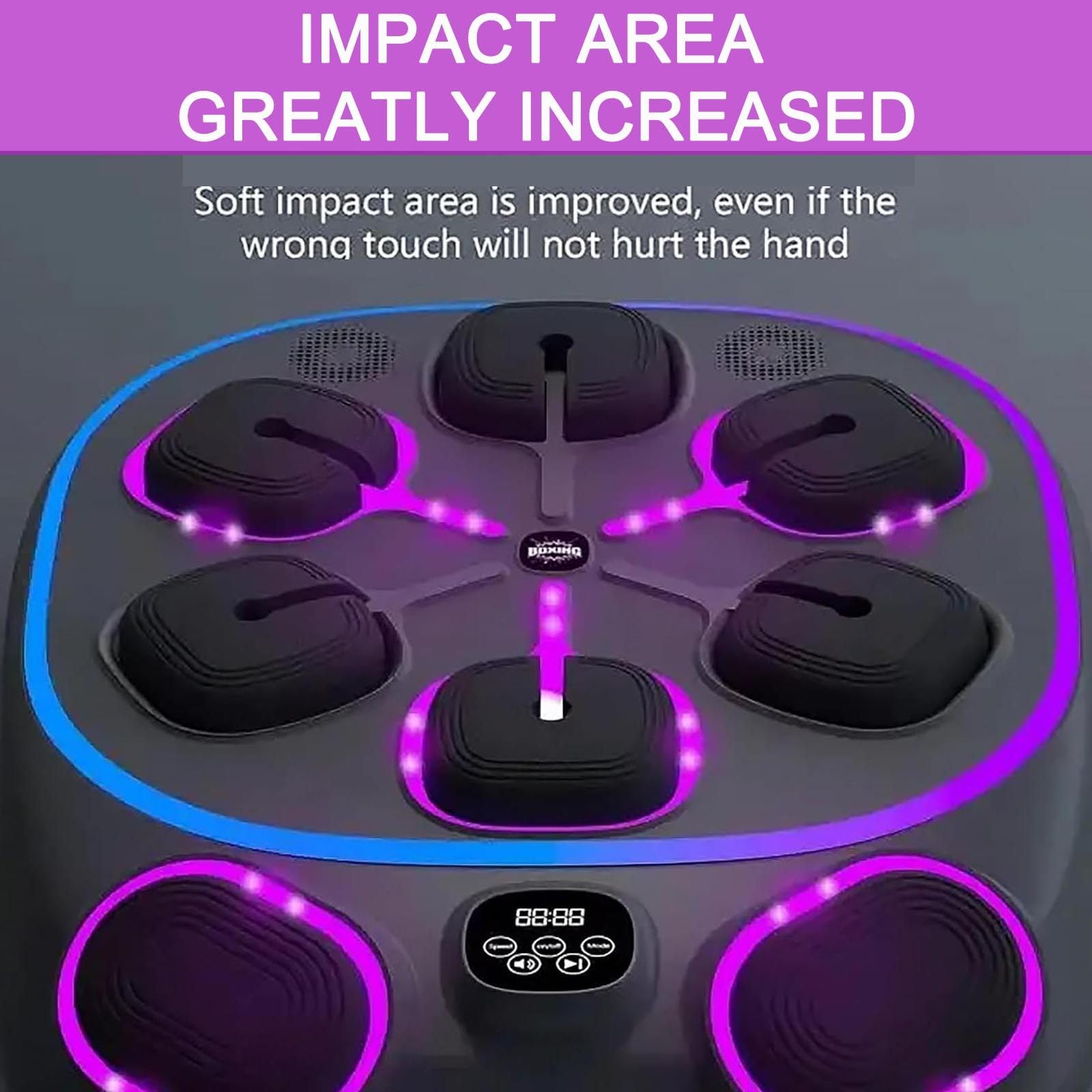 Objetivo De Boxeo MúSica ElectróNica | Entrenador Inteligente Con Bluetooth Para Montar Pared | 9 Modos De Entrenamiento/Conteo | Almohadilla De Boxeo Resistente | Para El Hogar/Gimnasio ,A