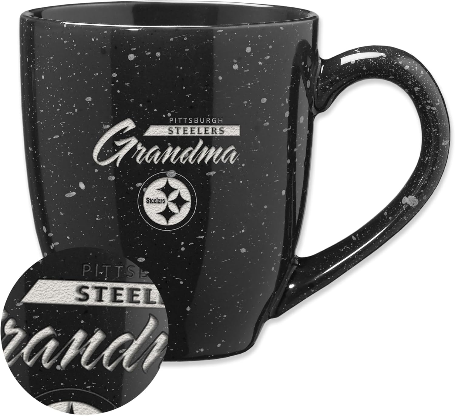 Rico Industries NFL unisex-adult NFL Football Grandma16 oz Team Color Laser Engraved Speckled Ceramic Coffee Mug