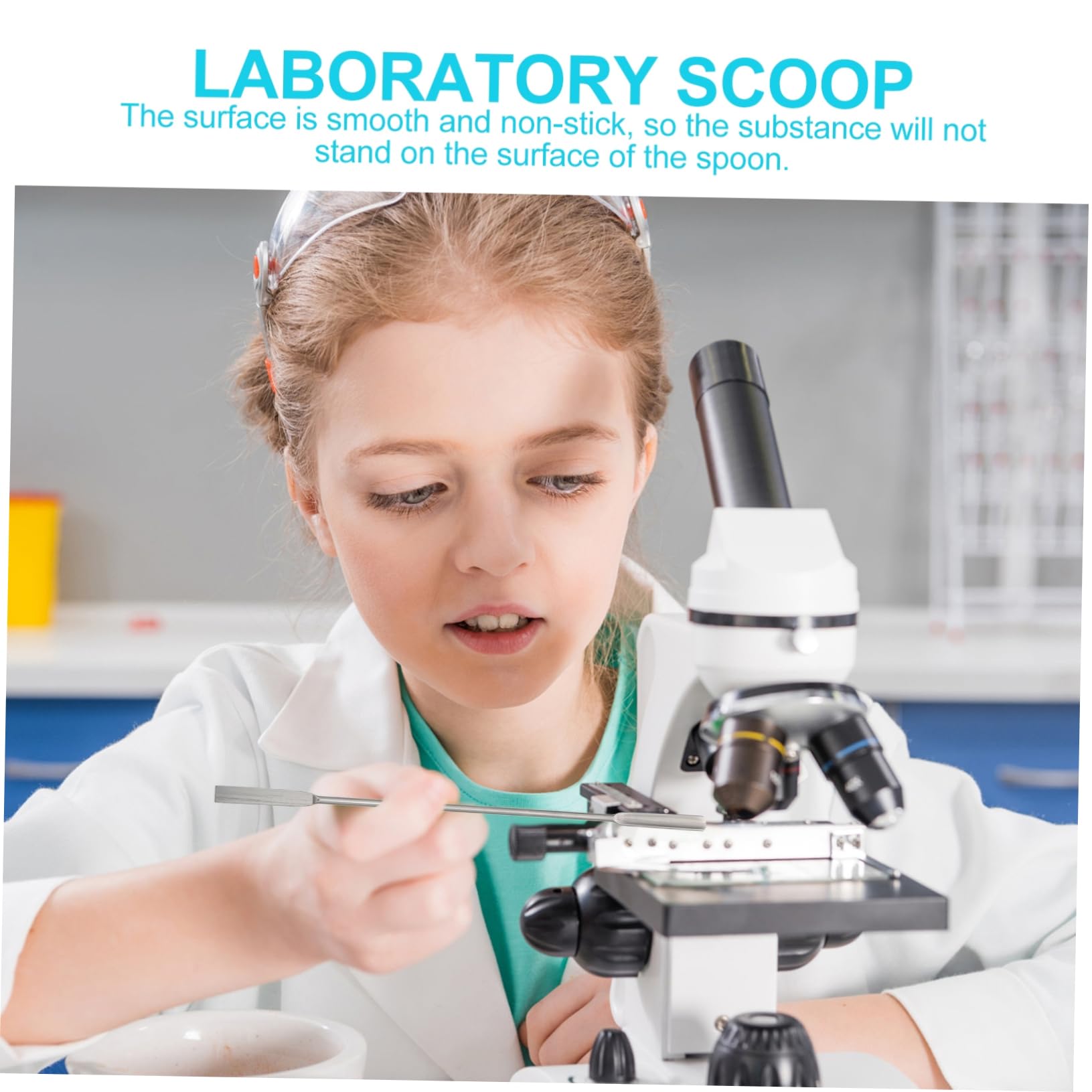 HAWILLOSCH Spoon Spatulas Laboratory Spatula Lab Mixing Spatula Home Use Spatula Long Lasting Scraper Lab Micro Square Pipe Strap Double Head Laboratory Utensil Double- Ended Spatula Silver