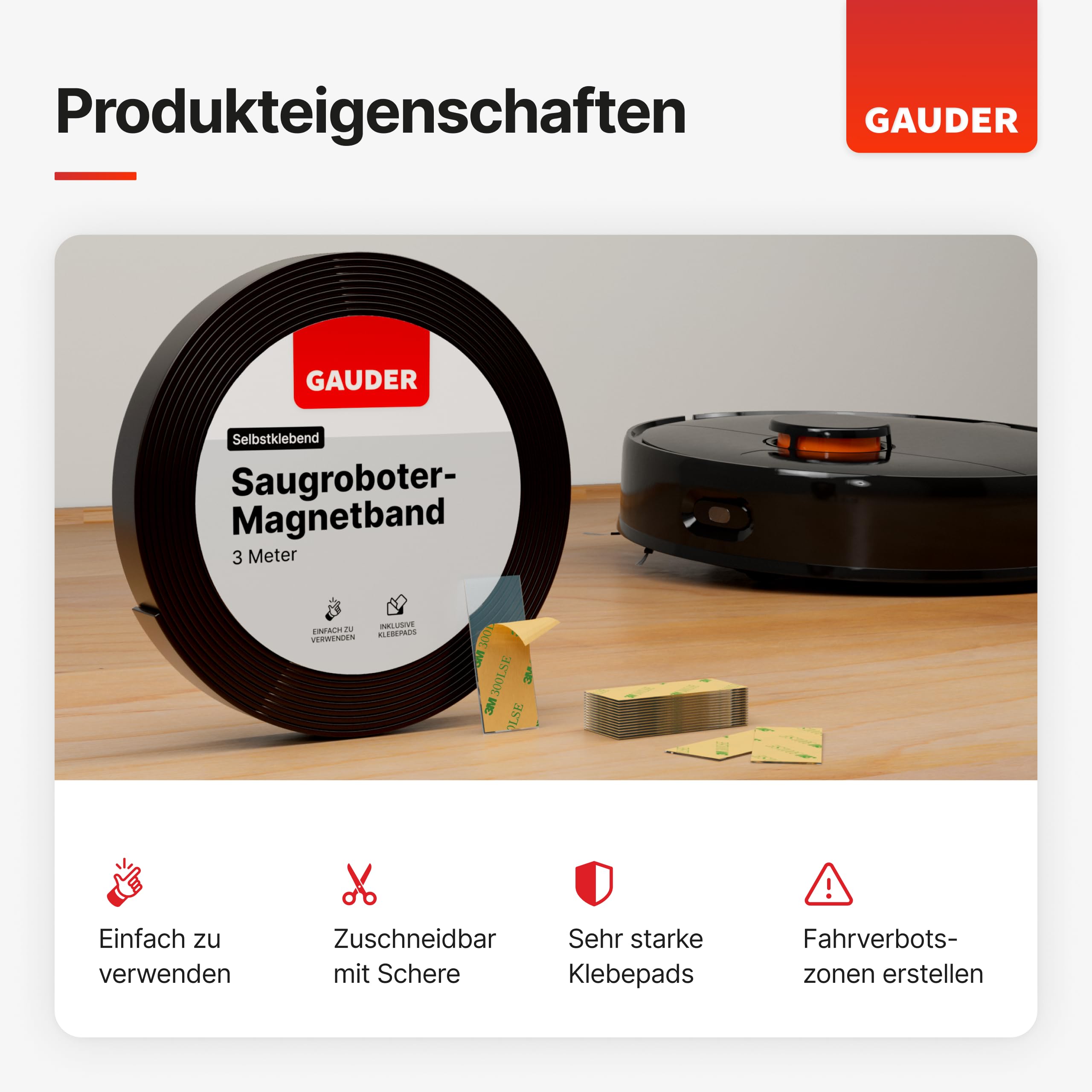 5 M Magnetband Für Saugroboter – Begrenzungsstreifen Für Neato, Xiaomi Roborock, Shark & Mehr