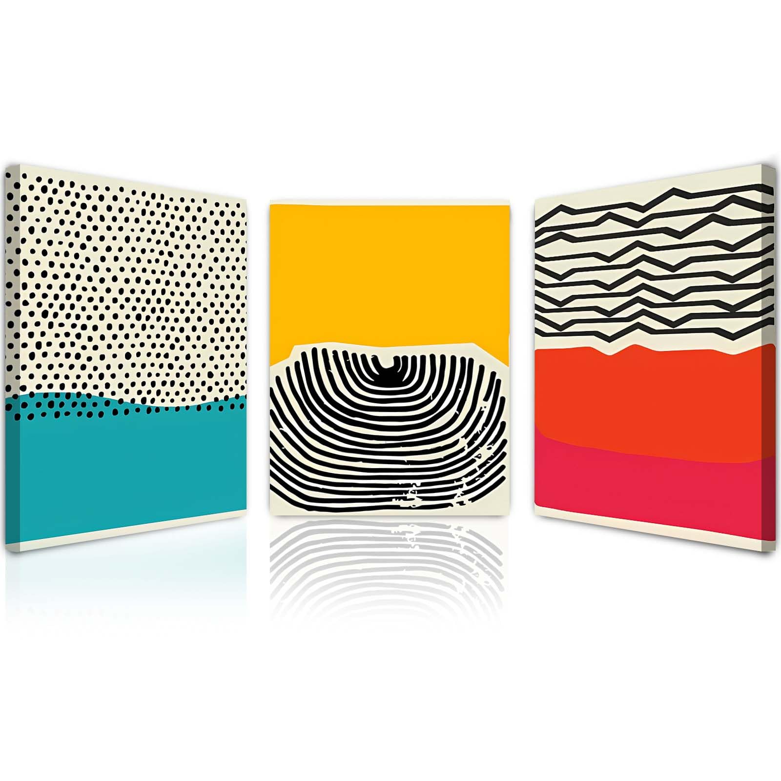 Qiukoo Framed Canvas Wall Art for Living Room & Bedroom – Set of 3 Modern Abstract Artwork Prints, Canvas Wall Art, Wall Decoration for Living Room, Pictures for Bedroom Walls, 12x16 Inch — image 1