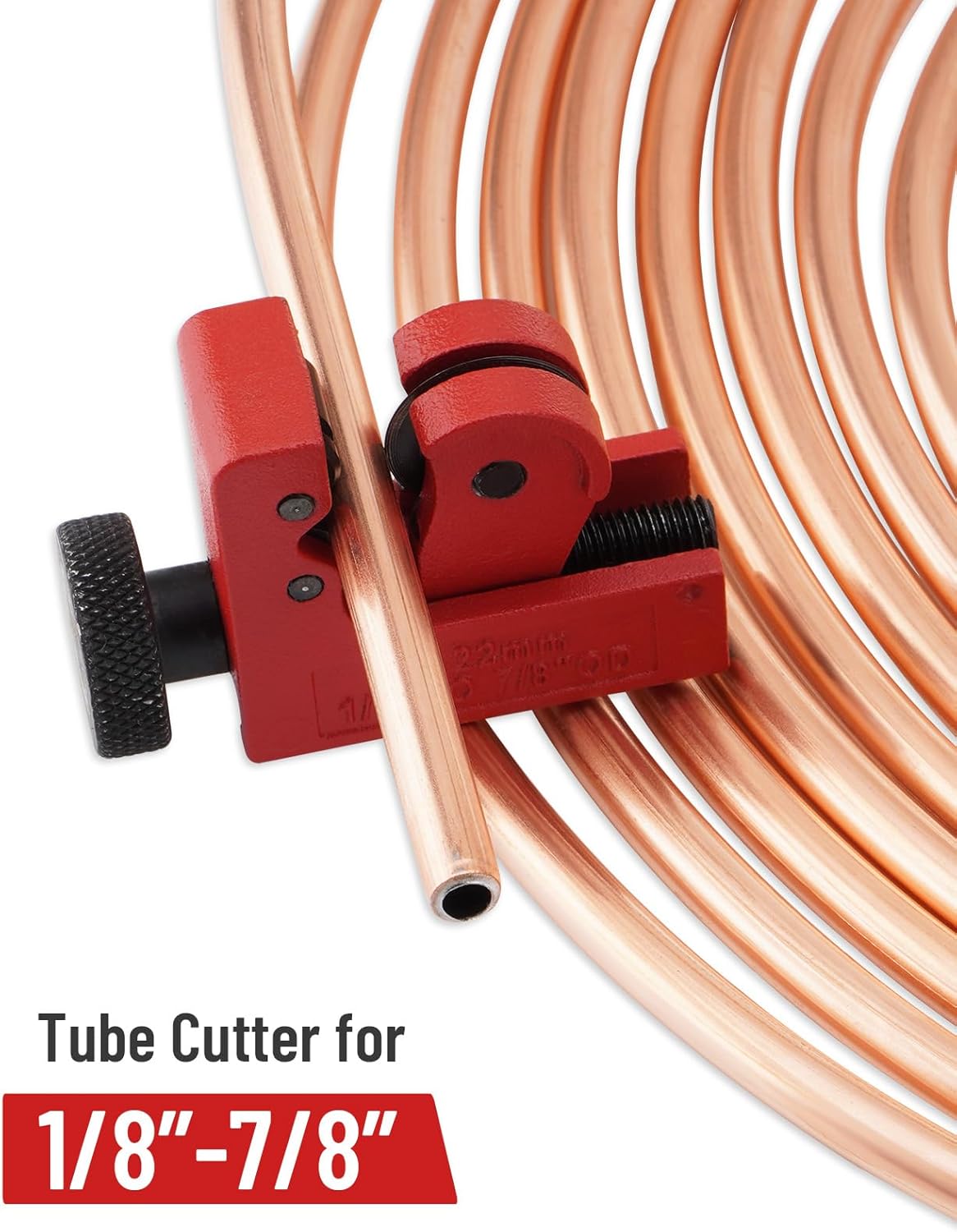25 ft 3/16in Copper Coated Brake Line Flaring Tool Kit, Includes 3-in-1 Tube Bender, Double & Single Flaring Tool Set, 1 Tube Cutter, 2 Threads Unions, 20 Fittings