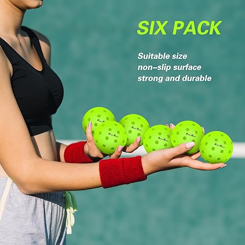 Miniatura 6 de Resistente a las grietas  Pickleball de 40 agujeros para exteriores  Juego de 6 bolas con caja colorida  Regalos de pickleball para mujeres,