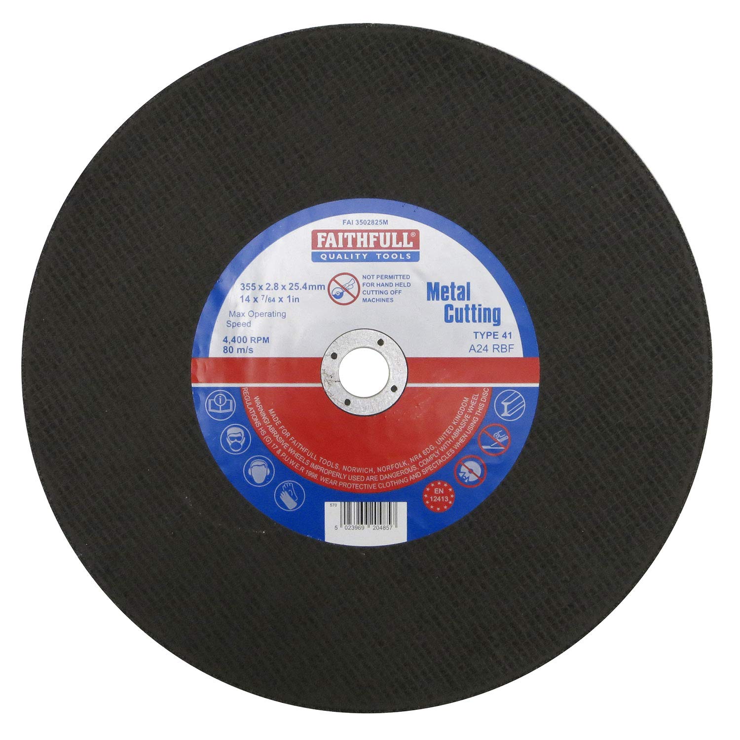 Faithfull  Metal Cut Off Disc 355 X 2.8 X 25.4mm Fai3502825M from B&Q