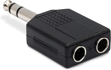 Hosa GPP-359 Dual 1/4 Inches TRS Female to 1/4 Inches TRS Male Adapter