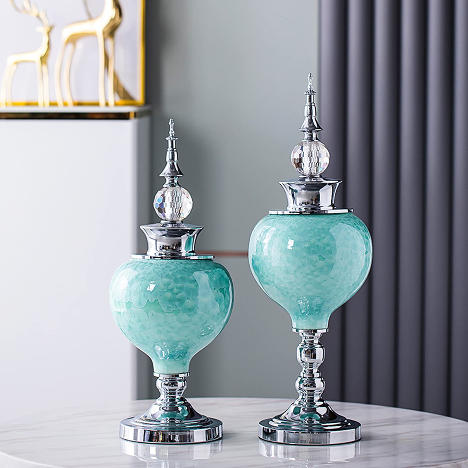 BAFEI Modern Desktop Crystal Decoration,TV Cabinet Decorations Vase, European-Style Entrance, Living Room, Creative Decor, Vase for American Club Hotel Used for Home