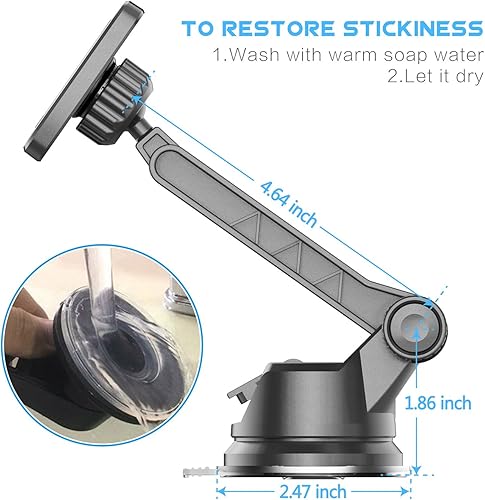 Miniatura 7 de Soporte para tablero de mandos soporte de montaje para auto magnético universal WizGear soporte para parabrisas y soporte para tablero de mandos