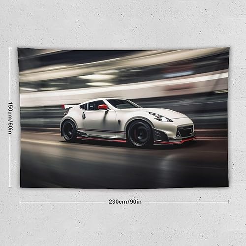 Miniatura 2 de Tapiz para colgar en la pared, decoración estética para dormitorio, sala de estar, arte de pared, tapices Jdm Car 370z Classic Speeding In The