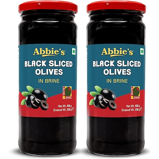 Abbies Black Sliced Olives 900 g 450 g X 2 units For Auth