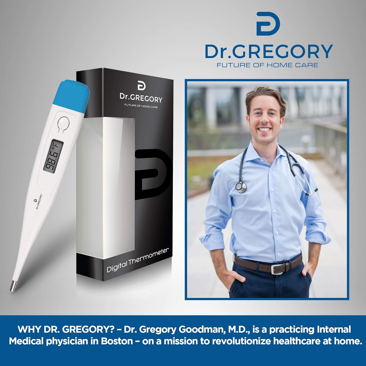 Dr. Gregory Digital Oral Thermometer – Doctor-Backed, Reliable & Highly Accurate – Best Choice for All Ages: Adults, Kids, Babies and Seniors – Ideal for Family & Home Care – °F or °C : Health & Household