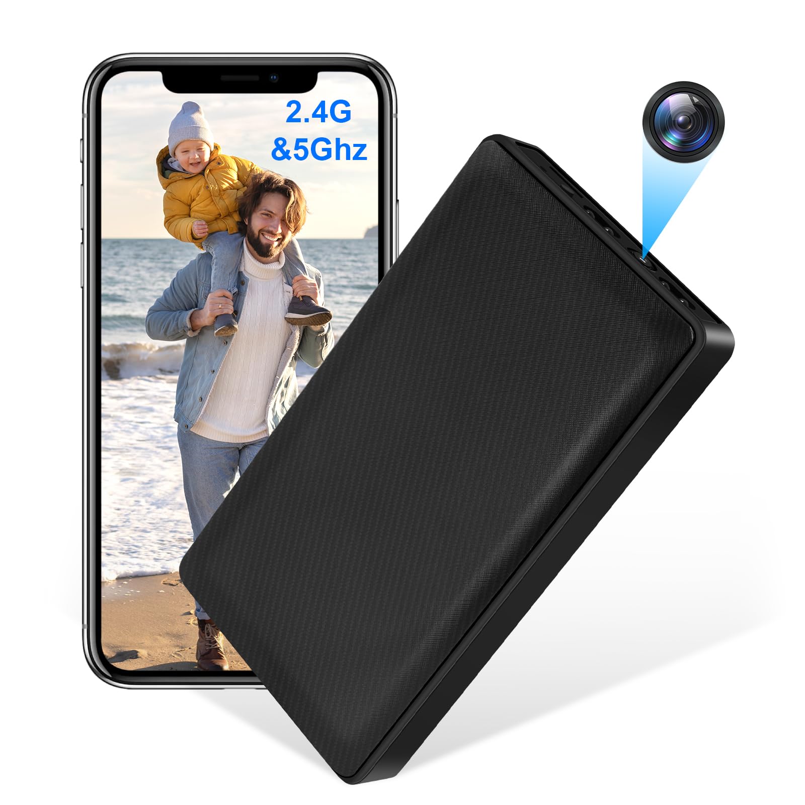 Mini Caméra Cachée Power Bank Nornward Caméra Cachée, Mini Caméra Espion Avec 5000Mah D'Alimentation Caméra Espion 1080P