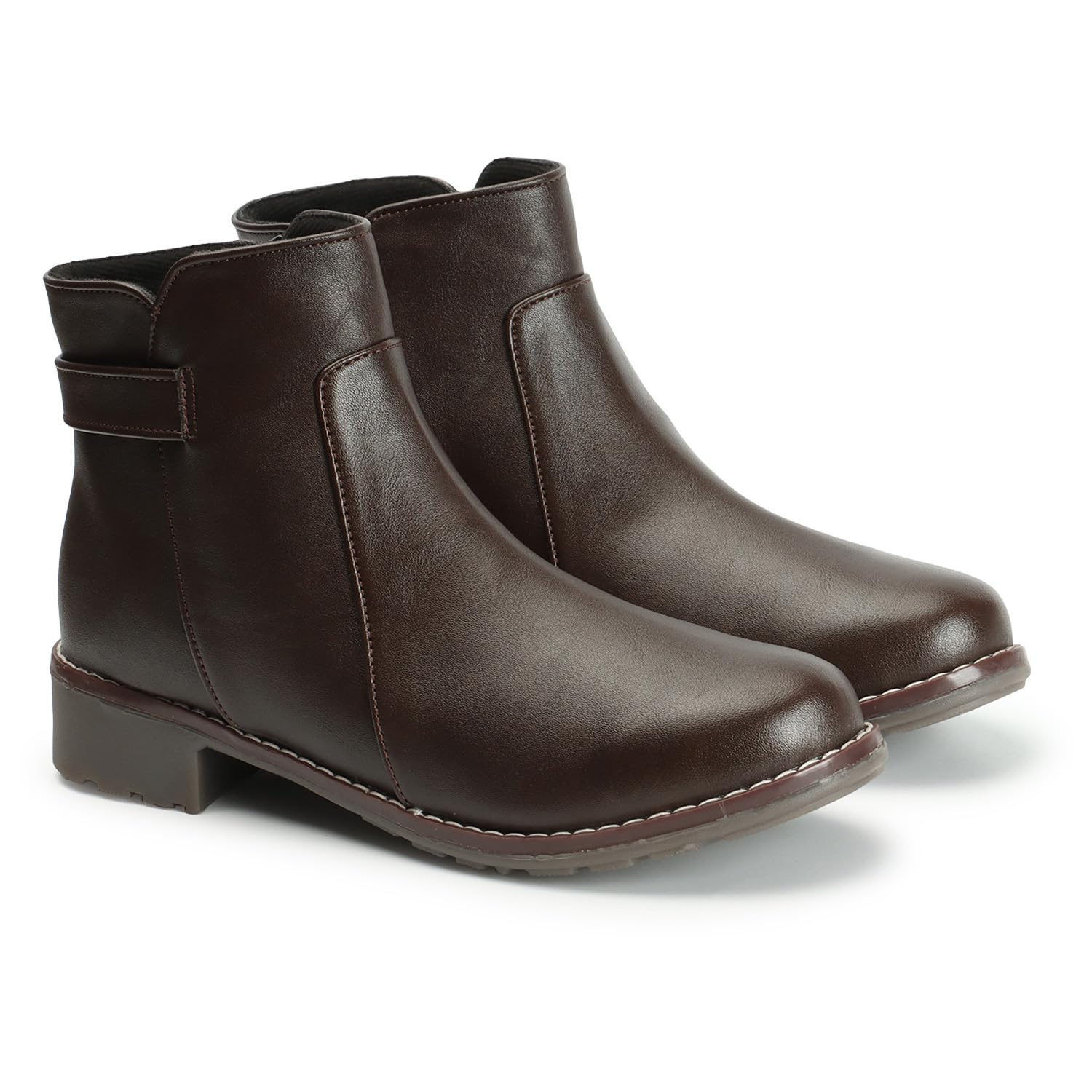 STRASSE PARIS Womens Ankle Length Boots | Faux Leather, Trendy, Comfortable, Zipper & Buckle Boots (B0CGK1F866) Amazon Price History, Amazon Price Tracker