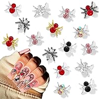 Vista 1 de 36 dijes de uñas de araña de Halloween, oro plateado, rojo, negro, aleación de diamantes de imitación de cristal