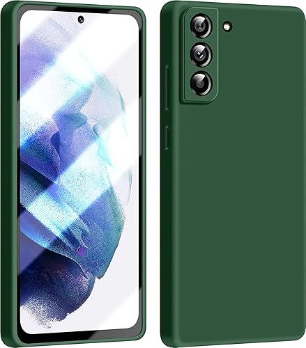 Dssairo Funda 3 en 1 para Samsung Galaxy S21 Plus, con protección completa de la cámara, silicona líquida delgada a prueba de golpes funda