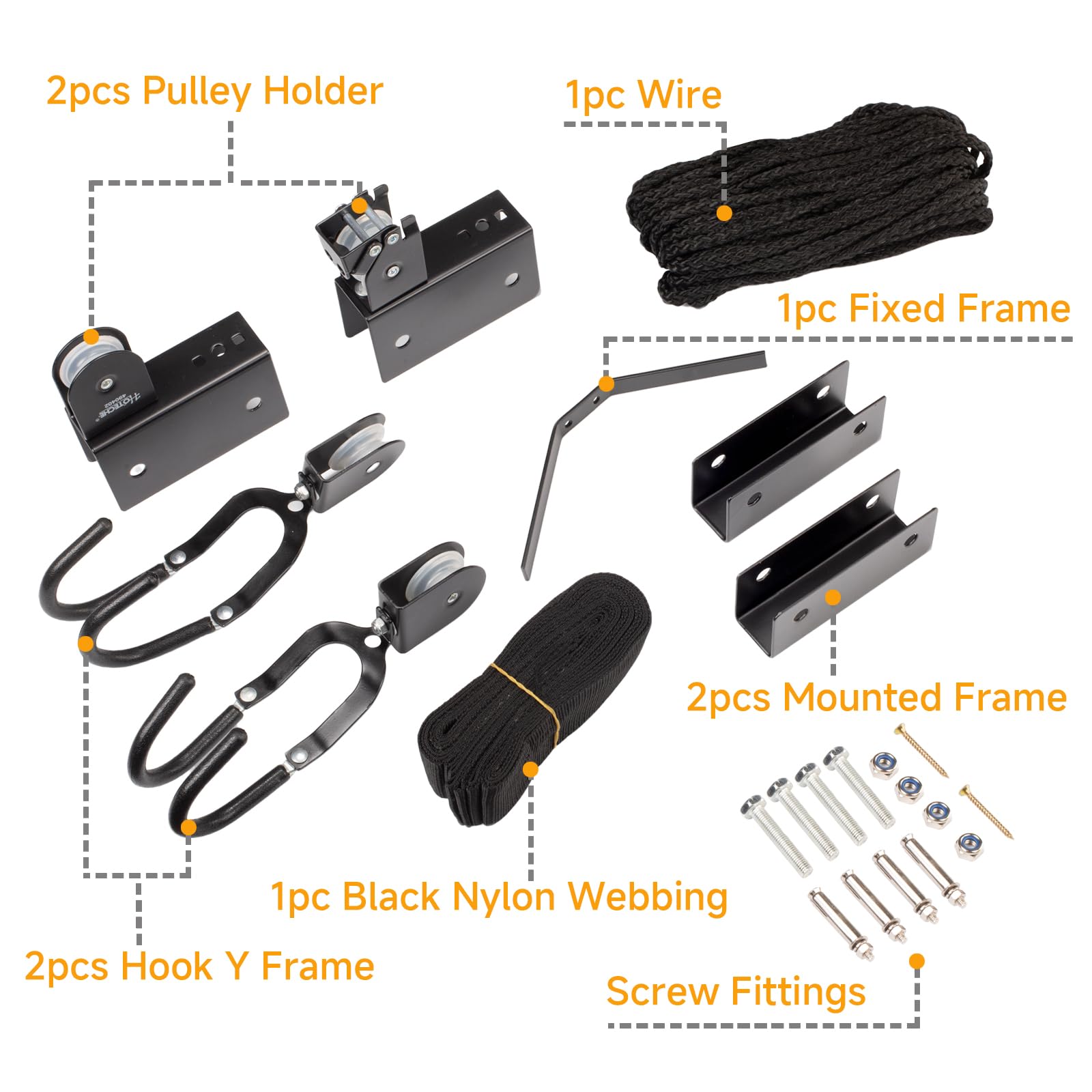Hoteche Suspension pour kayak | Accessoires de kayak avec corde de 16 m | Support de plafond pour canoës et vélos | Charge maximale 57 kg