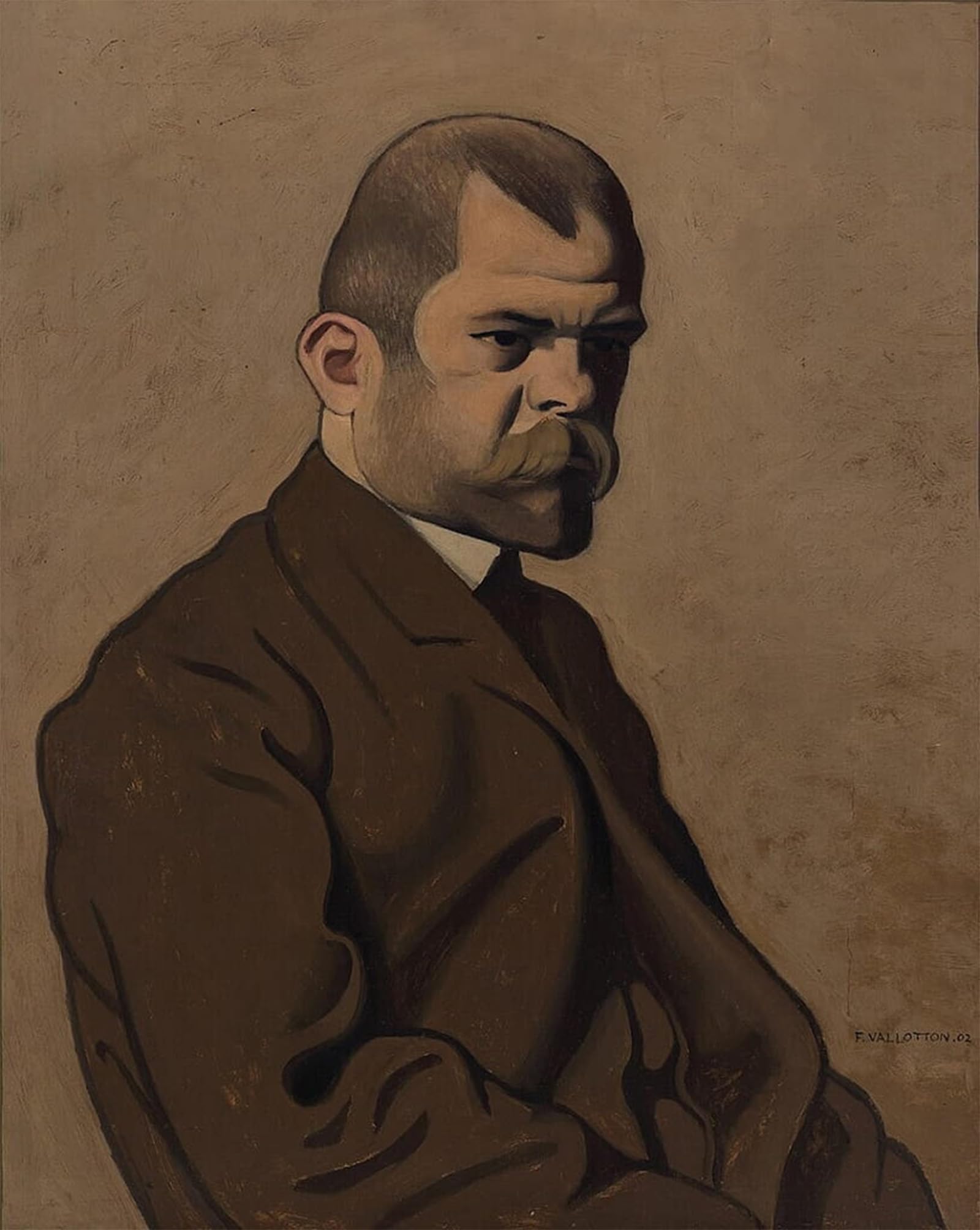 POSTERIIk Famous Modern Artwork Art Mural Portrait of Ambroise Vollard by Felix Edouard Vallotton Oil Paintings Pictures for Home Decor 60x90cm