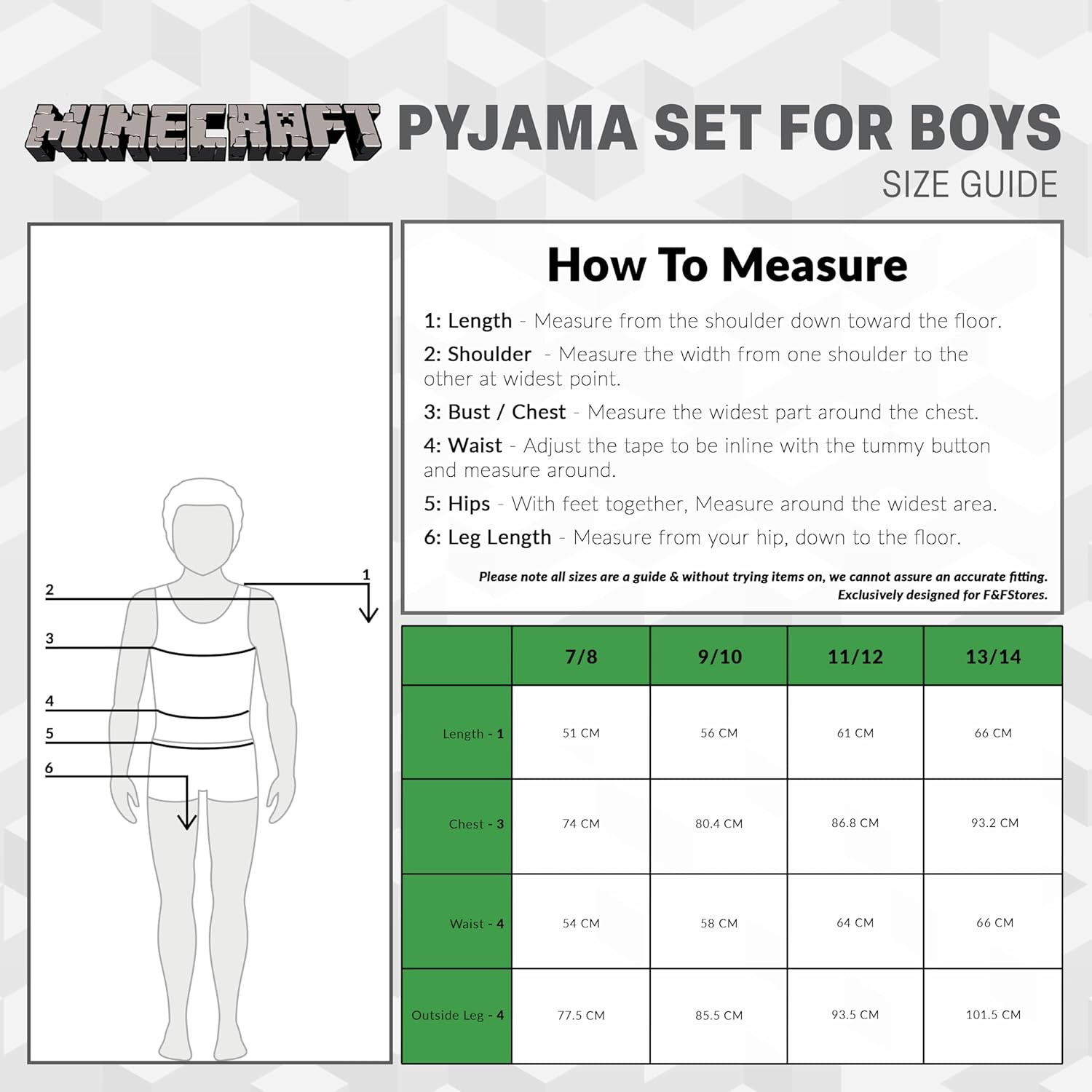 Minecraft 2-Pc Boys Pajama Set with Long Sleeve Cotton T Shirt & PJ Pants, Sleepwear Size 7-14, Creeper Gamer Gifts for Boys - Image 6