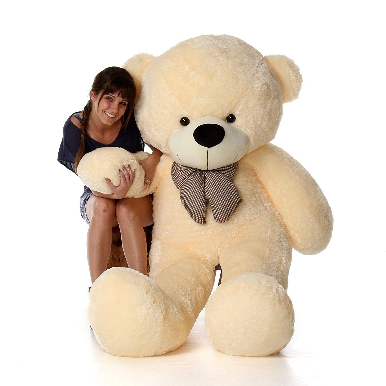 Soft Teddy Bear with Neck Bow Stuffed Spongy Cute Teddy Bear, Soft Toys for Girls Kids Boys Birthday Gifts, Lovable Huggable Big Teddy Bear Plushies for Girlfriends/Wife/Kids (Cream, 2 feet) (B0DFDRSMMV) Amazon Price History, Amazon Price Tracker
