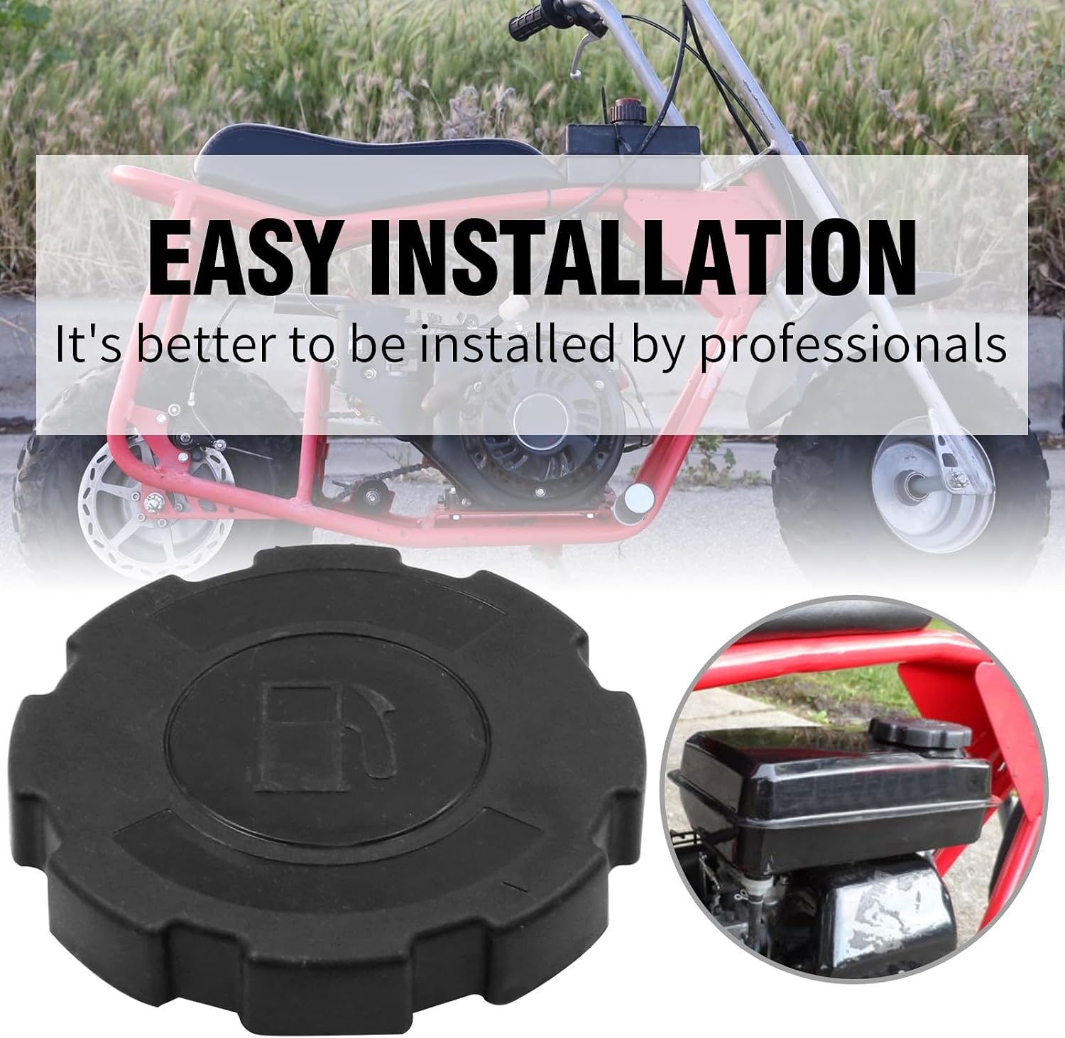 17620-ZH7-013 Gas Fuel Tank Cap, Replacement for Baja 2.8 Hp 97cc Doodle Bug MB165 MB200 Mini Bike Replacement for Coleman CT200U CT200U-EX BT200X Mini Bike, Replaces 17620-ZH7-023
