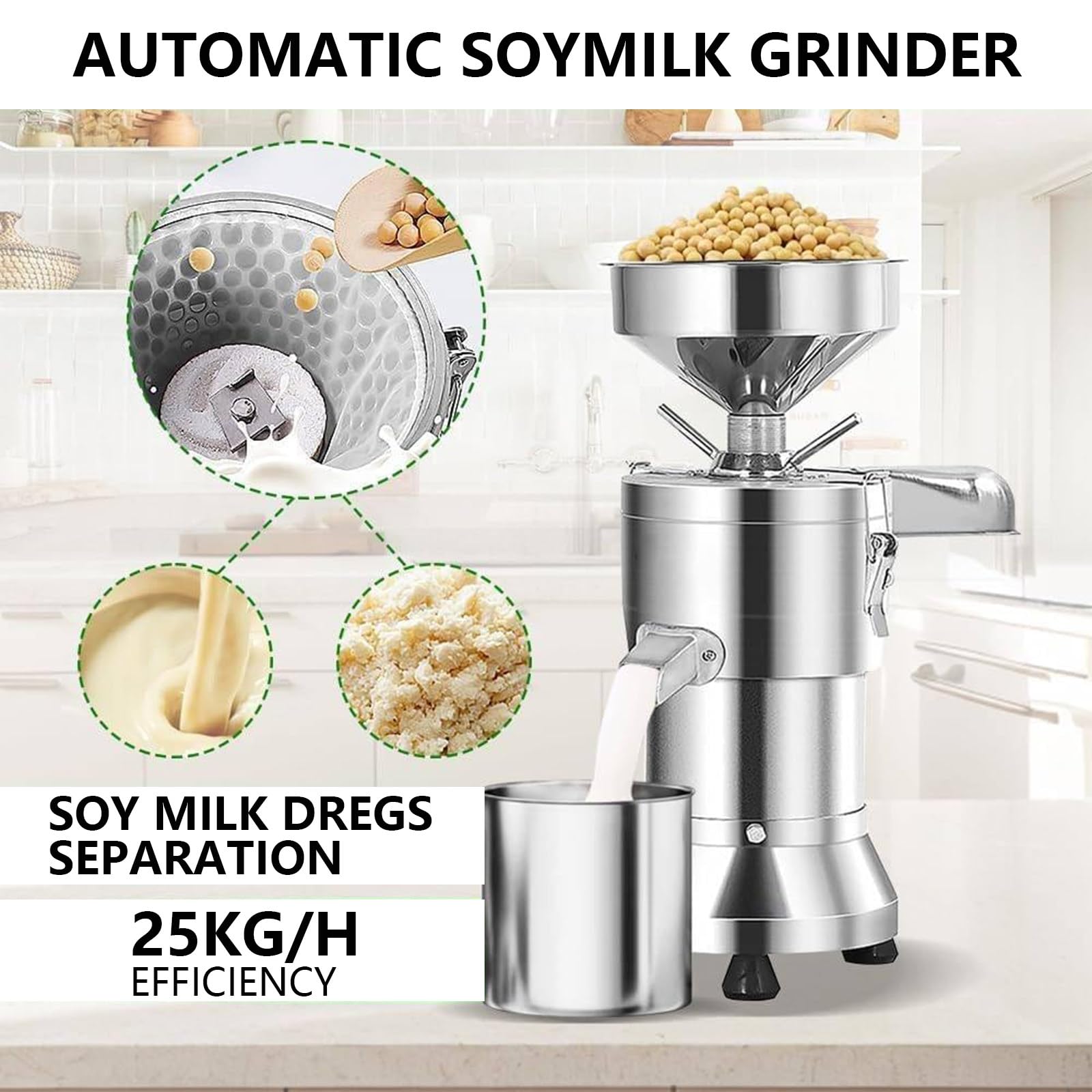 Automatyczny młynek do mleka sojowego ze stali nierdzewnej, oddzielny typ maszyny do mleka sojowego z filtrem i separacją żużla, świeżo zmielone mleko sojowe, tofu