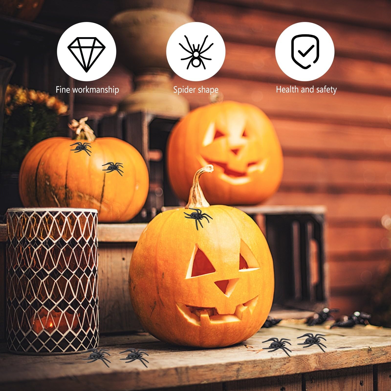 GALPADA 300 Pezzi Ragno Finto Nero in Plastica, Decorazione Halloween