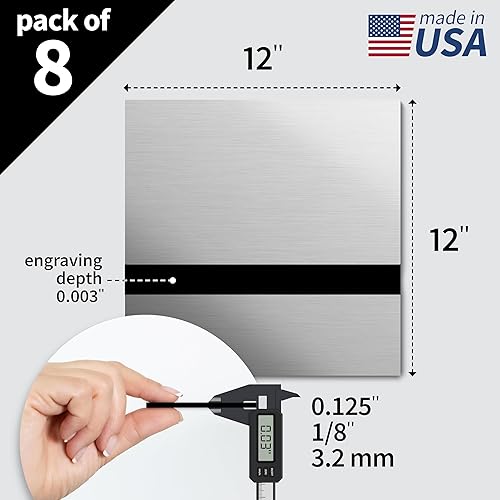 Miniatura 2 de TROTEC  Lámina de acrílico con aspecto metálico  12"x12"x18", 8 piezas  Aluminio cepilladoNegro  Acabado metálico - Resistente a arañazos para