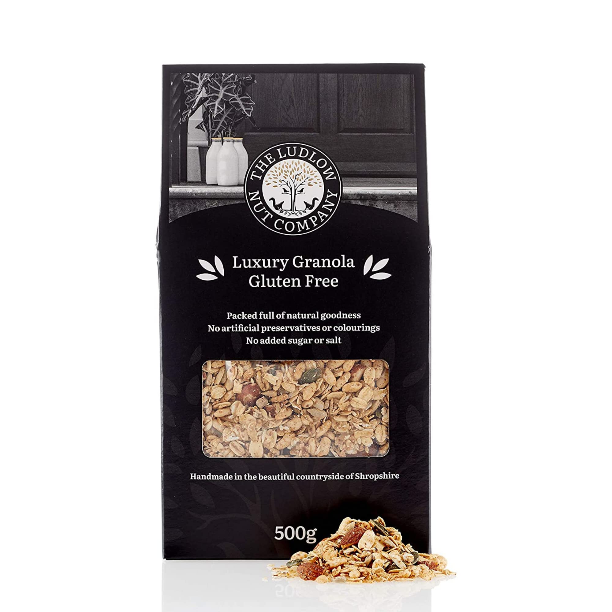 Gluten-Free Granola by Ludlow Nut - Breakfast Cereal Bowl - Healthy Snack - Contains Mixed Nuts, Oats, Puffed Rice, and Sweet Maple Syrup (1 x 450g)