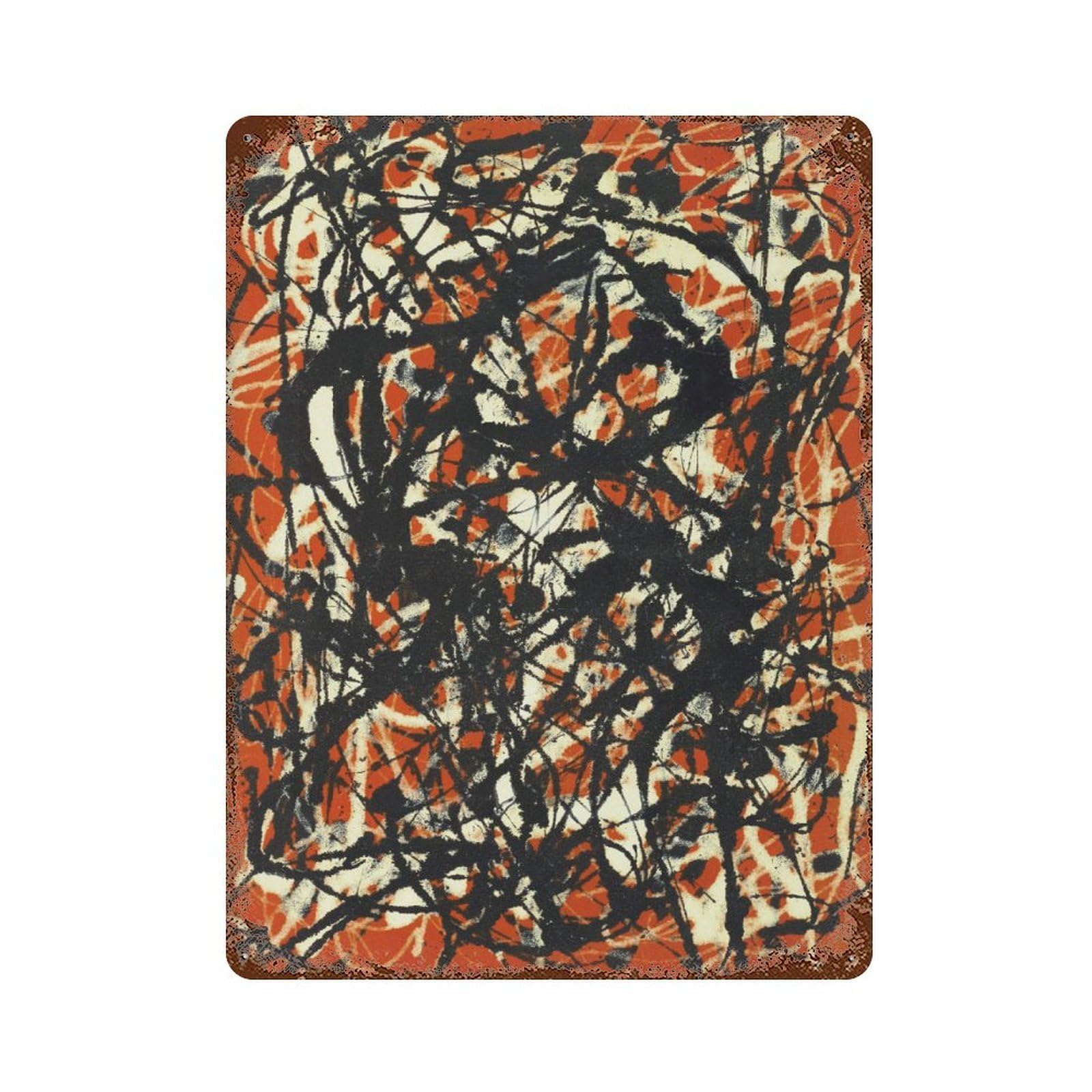 xiaoxiaoshen Jackson Pollock Abstract Red Wall Decor Art Metal Tin Poster Modern Home Decor Art Home Bar Shop Decorations Vintage Sign 40x30cm