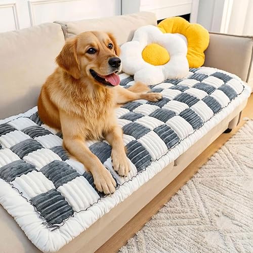 LiveGo Funda de sofá lavable para perros, funda protectora de sofá, funda de sofá para sofá de 3 cojines, apta para mascotas, suave, antideslizante