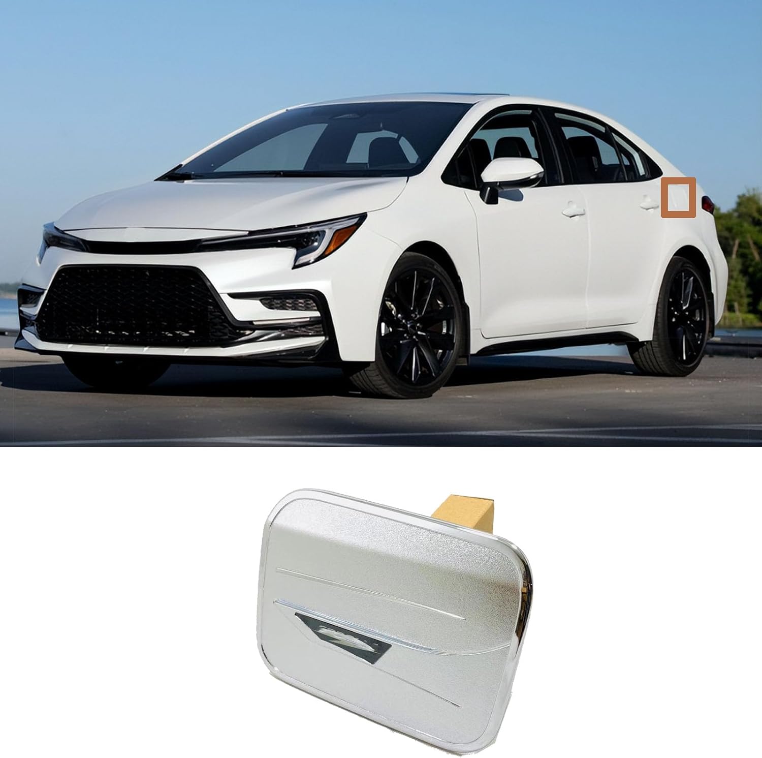 Car Fuel Door Cover Cap for Toyota Corolla 2020 2021 2022 2023 2024 Accessories，Easy Stick-On Installation, providing a long-lasting, like-new appearance. (carbon fiber)