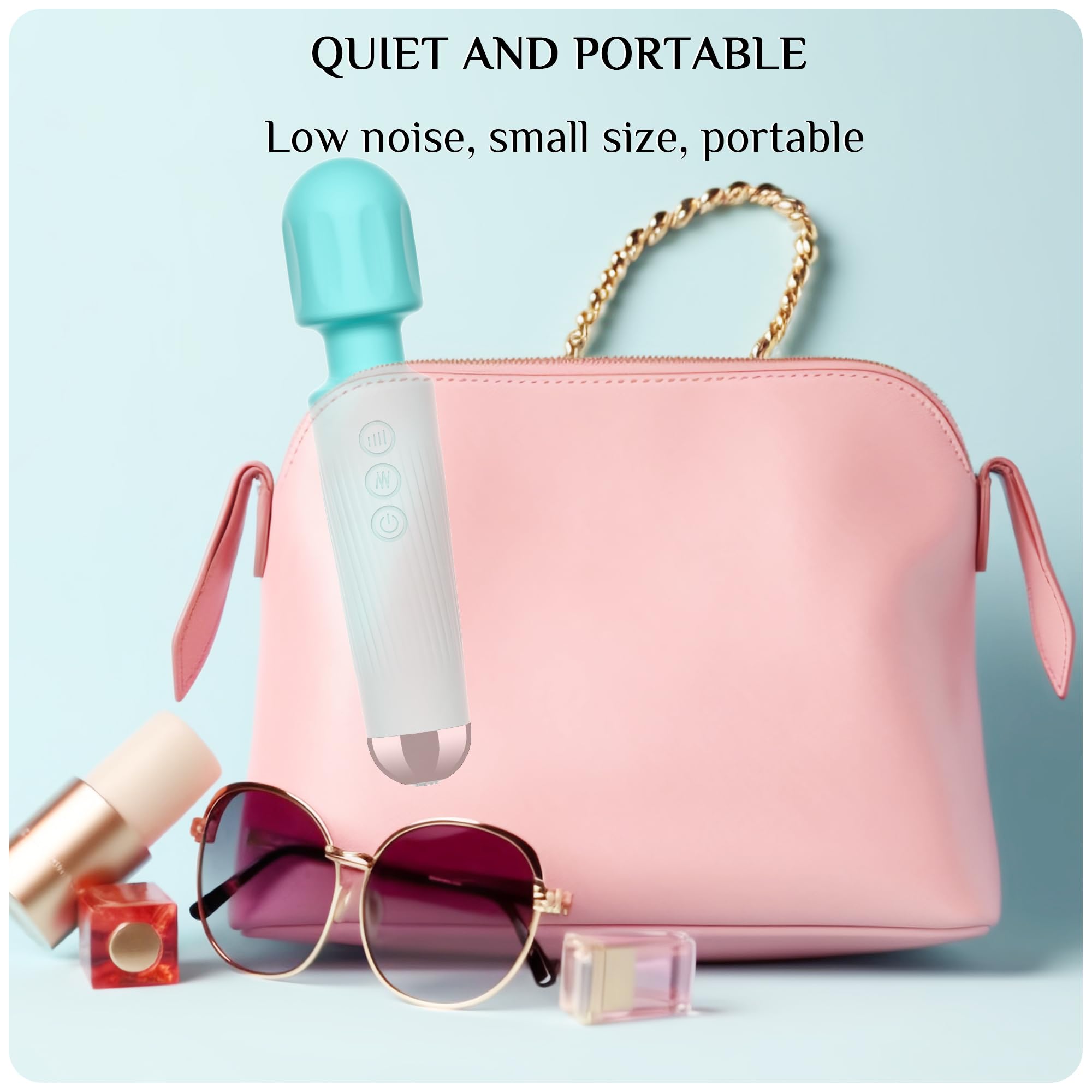 Vibrator Wand,Adult Sex Toy Wand, G Spot Dildo, Clit Vibrator, Sex Vibrators,Clitoris Stimulation,with 8 Speeds & 20 Patterns,Fully Waterproof,Vibrating Wand for her Pleasure (Rose Red): Large Blue