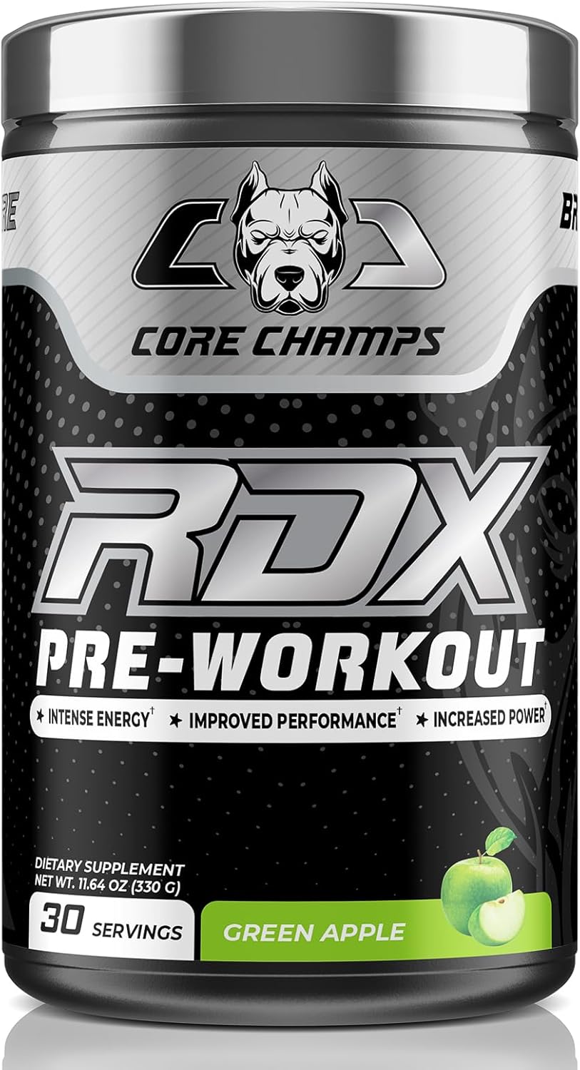 Pre Workout Powder for Men & Women | Enhanced Energy, Focus, & Pumps + Cognitive Enhancers | 300mg Caffeine | 30 Servings (Green Apple)