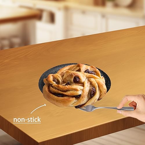 Miniatura 25 de Pan para hornear pan de hamburguesa Eclair perforado hojas de disco redondo de malla de silicona molde de 8 pan forma de círculo cónico