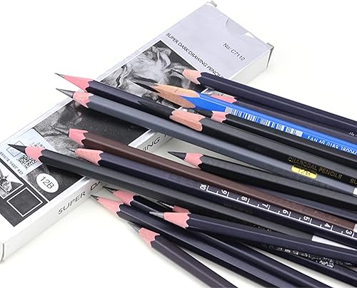 Miniatura 9 de Lápices de bocetos, pinturas de arte, lápices de madera, lápices profesionales, 12 piezas (2B)