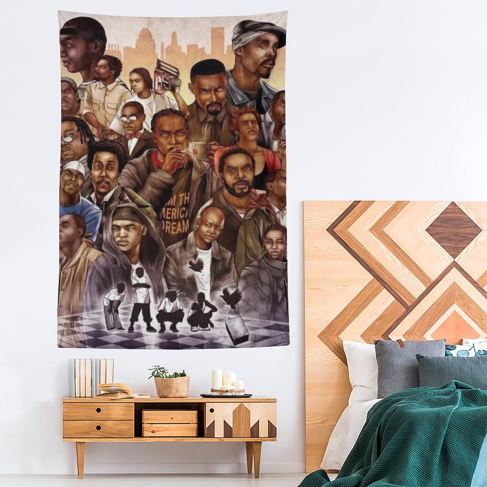 Poster con stampa artistica da parete, motivo: cantante rap, hip hop, tutte le stelle, 152,4 x 228,6 cm