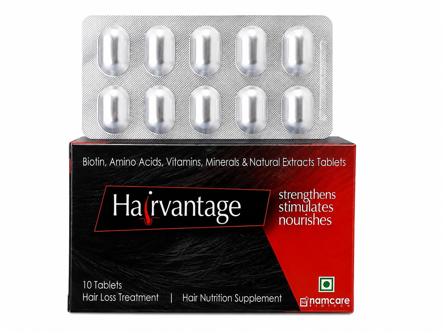 Hairvantage Biotin Hair Supplement (10 Tablets) | Supports Hair Growth, Hair Fall Control, Strong Hair, Glowing Skin & Healthy Nails | Multivitamins for Men & Women-image-34
