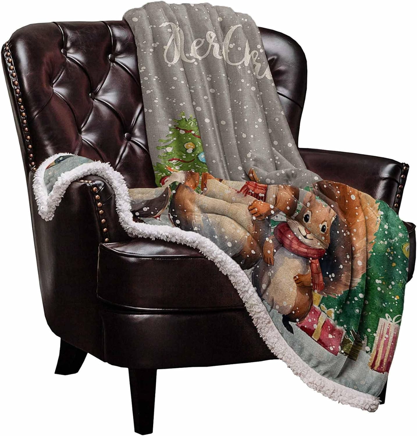 Zadaling Christmas Sherpa Fleece Throw Blanket for Couch