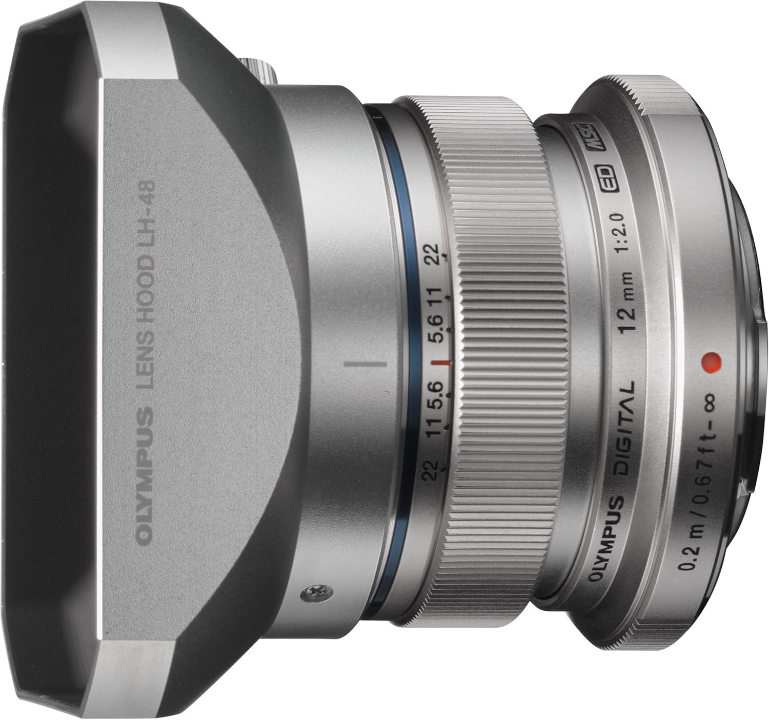 オリンパス M.ZUIKO DIGITAL ED12mm f/2.0　フードつき OLYMPUS LH-48 メタルレンズフード ED12mm F2.0用