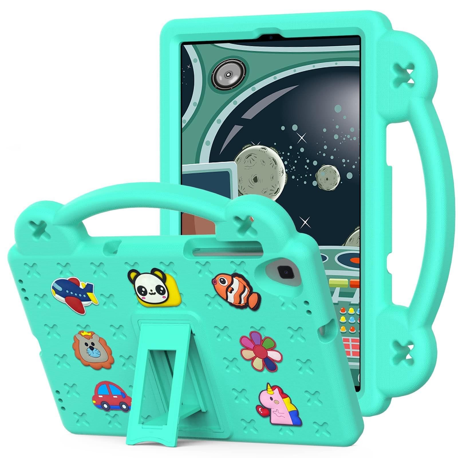 Etui dla dzieci do Nokia T20 (TA-1392) 2021 Released 10.36-Cala, odporny na wstrzasy cale cialo uchwyt stojak etui ochronny z uchwytem do Nokia Tablet T20, Zielony